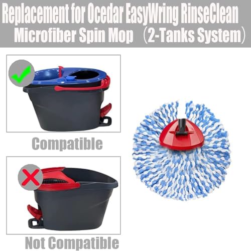 4 Microfiber Mop Refills, 1 Triangle Mop Base and 58in Mop Handle Y9378