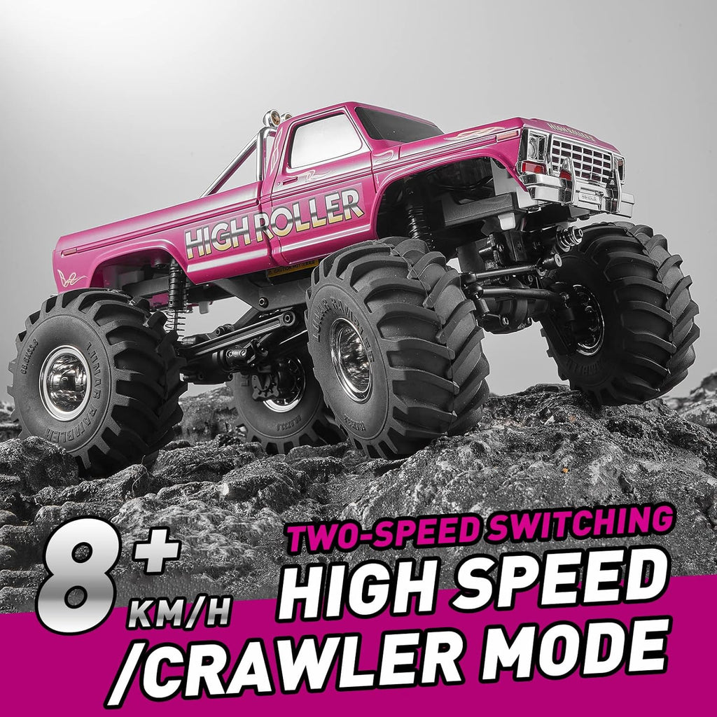 Red 1/24 Monster RC Crawler Truck 8km/h 2 Speed Transmission 2.4Ghz Remote Control Car RTR with USB Charger Z41479