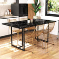 Black Marble Top Dining Table with Black Legs V7416