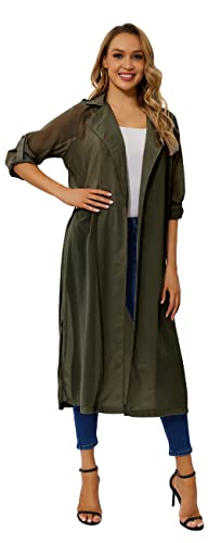 Women's Long Sleeve Chiffon Lightweight Maxi Sheer Duster Cardigan P2949