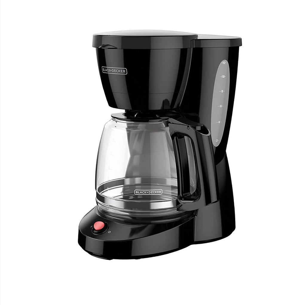 12-Cup Black Glass Carafe Coffee Maker D483