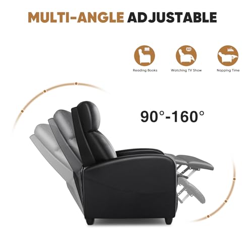 Grey Linen Recliner Chair with Padded Seat Backrest and Footrest S438