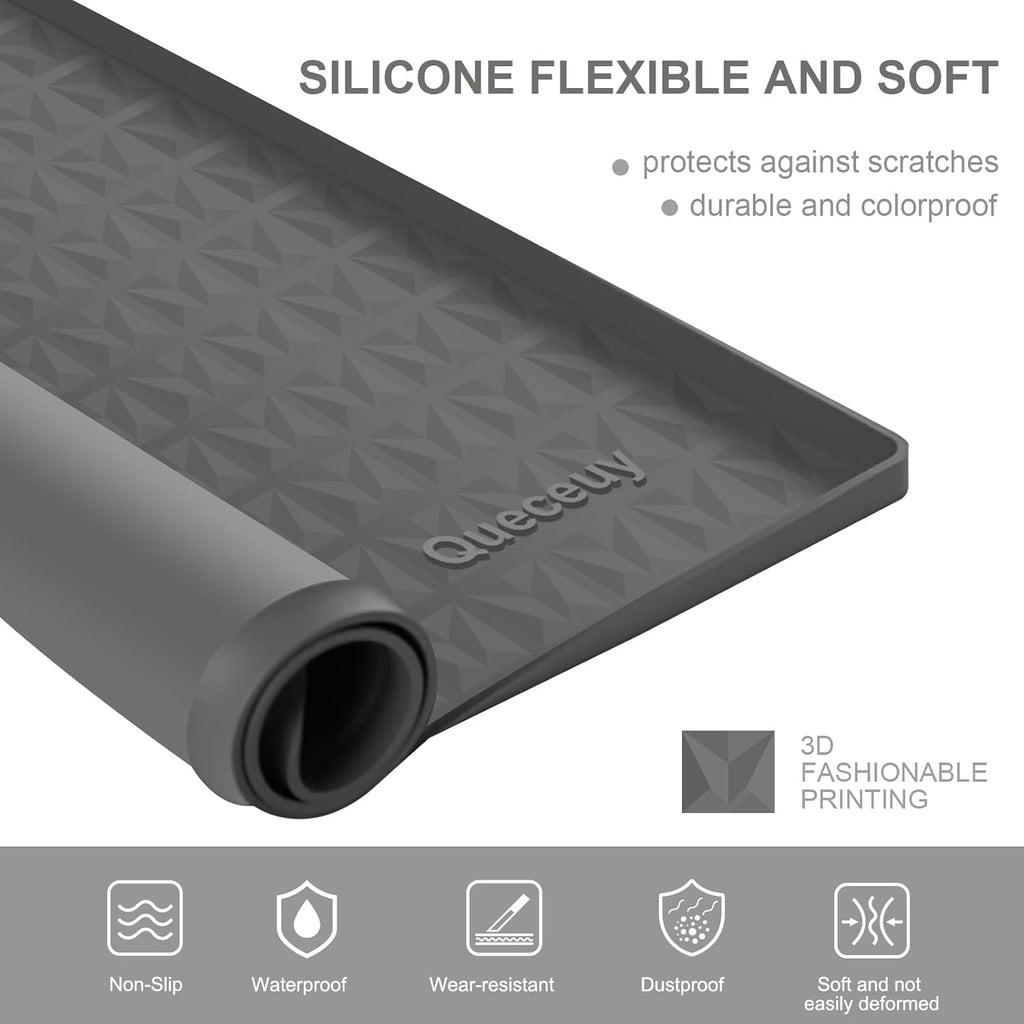 Grey 23.6"x23.6" Silicone Dryer Top Protector Mat A962