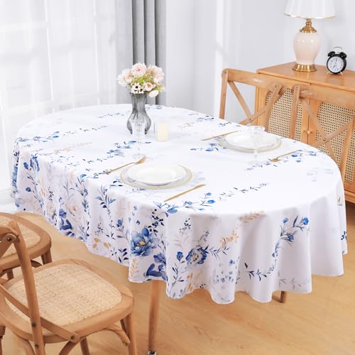 Watercolor Wildflower Waterproof Polyester Tablecloth 60x104 Inch S4560