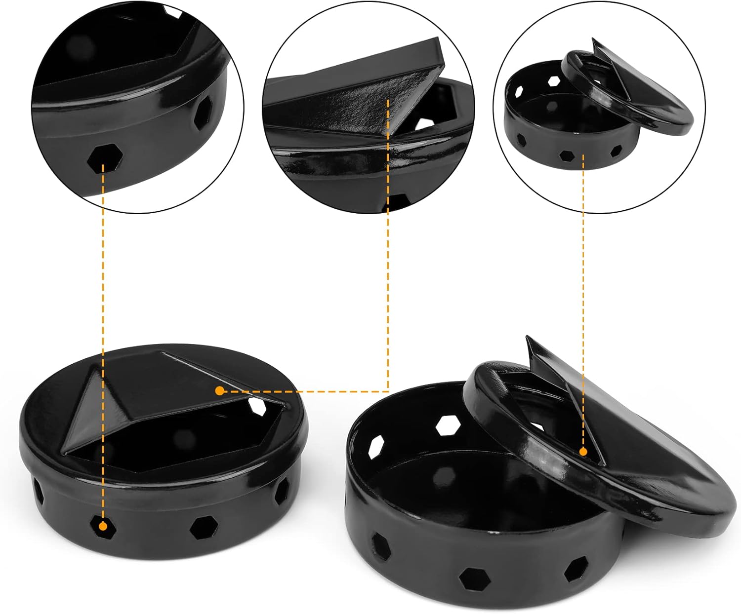 2 Pcs Black Smoker Box with Lid X95235