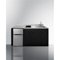 72 in. Wide All-In-One Kitchenette - Black & Stainless Steel L53280