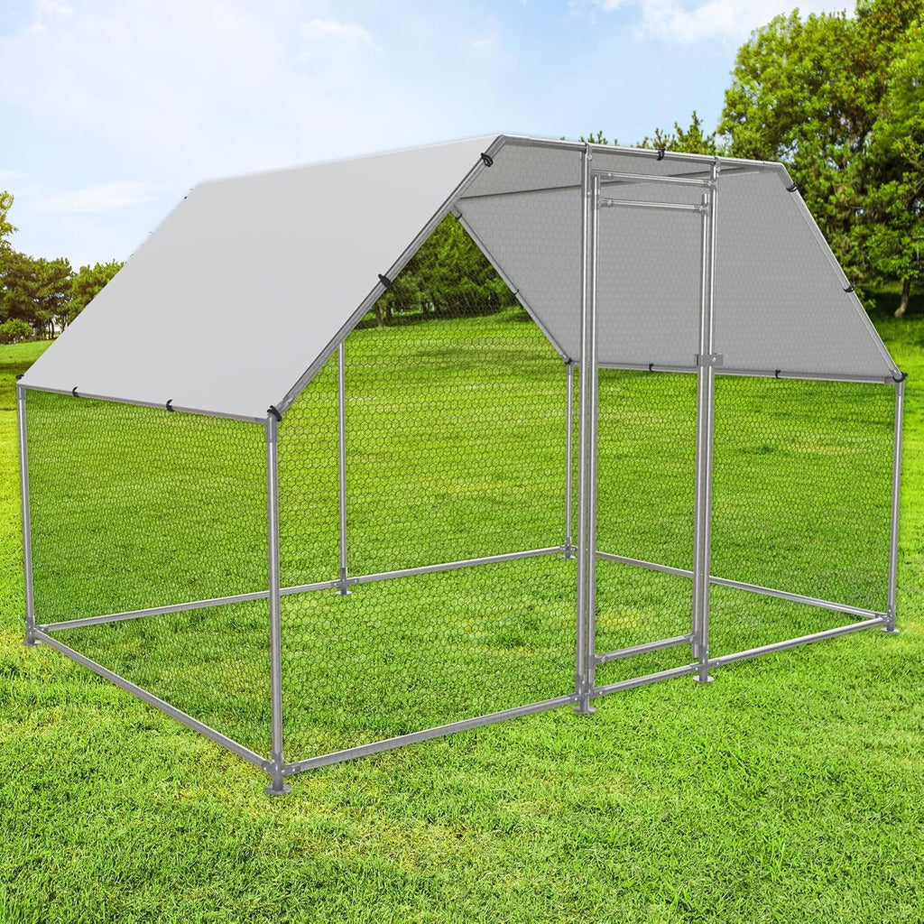 Large Metal Chicken Coop Walk-in Poultry Cage with Water-Resident and Anti-UV Cover F570