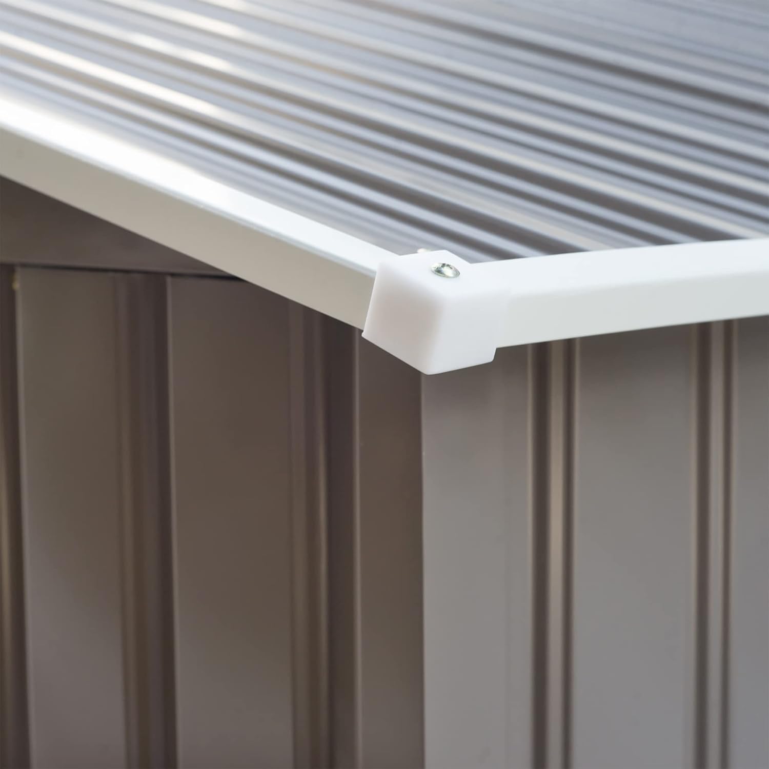 Gray/White Metal Garden Utility Storage Shed B926454