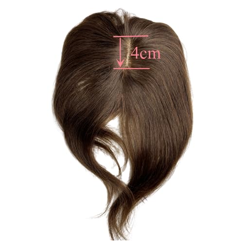 100% Human Hair Clip in Hairpieces with 3D Air Bangs Straight Hair Mid Part Wiglets (1B) I899