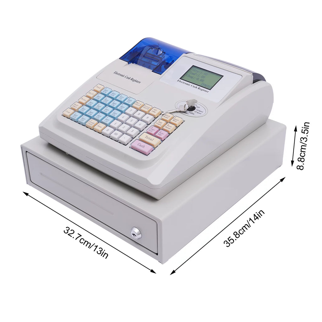 48 Keys Electronic Cash Register with Thermal Printer LED Display H76384