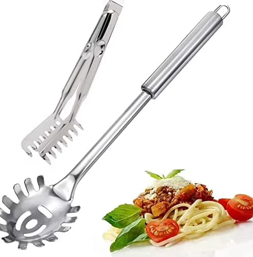 2-Piece Stainless Steel Spaghetti Set with Tongs, 12 Inch R91985