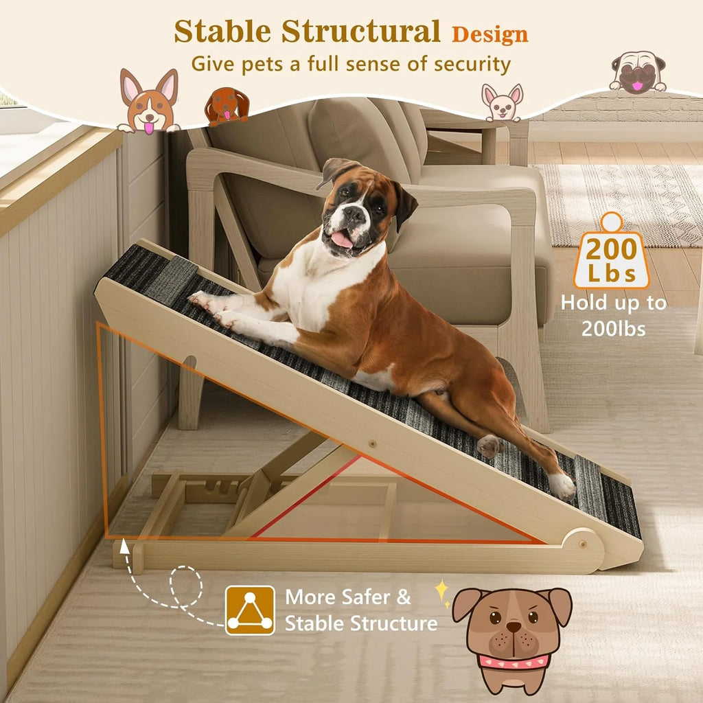 Portable Pet Ramp with 7 Adjustable Heights, Non-Slip W742