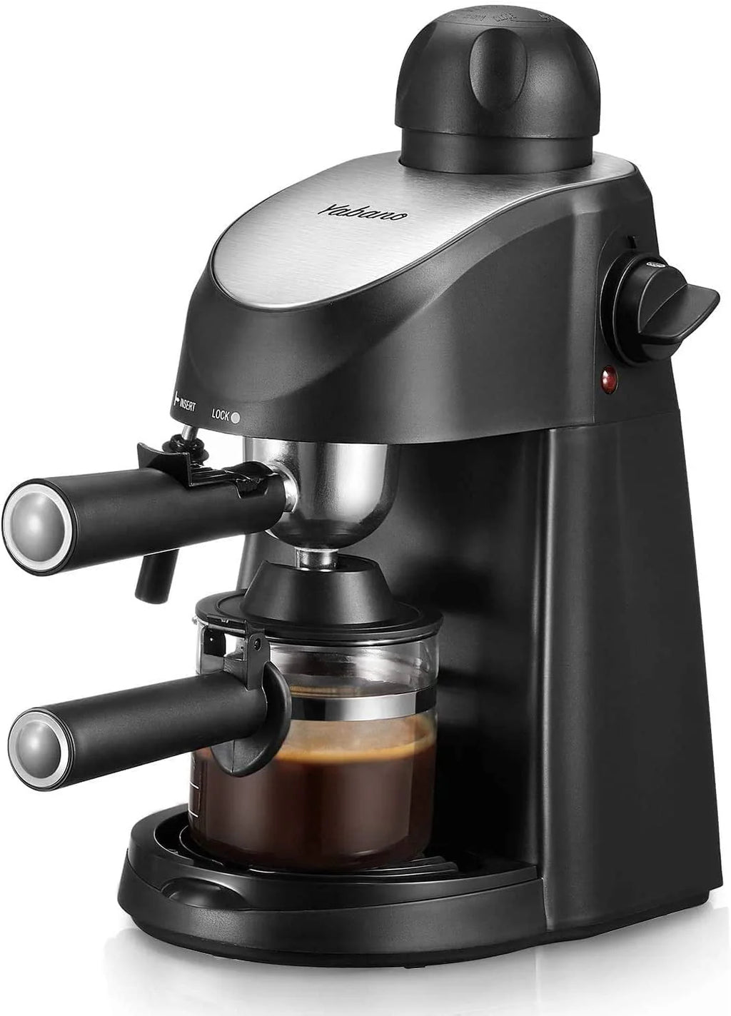 Black 3.5 Bar 4 Cup Espresso Cappuccino Maker with Milk Frother W5548