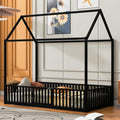Black Twin Size Metal Floor Bed T721
