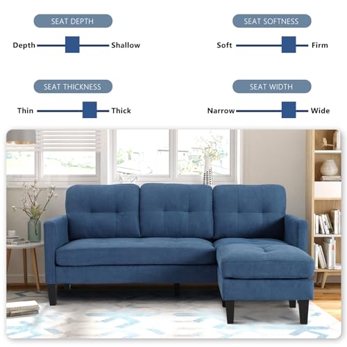 Black Convertible L Shaped Sectional Sofa with Reversible Chaise M210