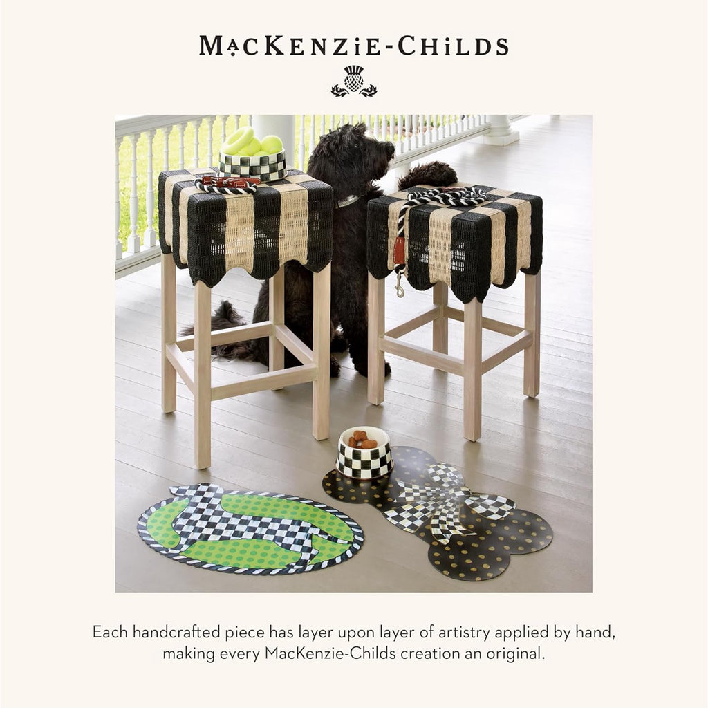 Bone-Shaped Pet Feeding Mat with Gold Dots X996