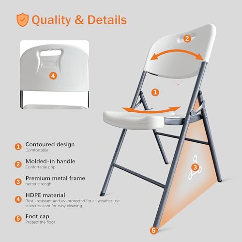 White 4-Pack Folding Plastic Chair M91195