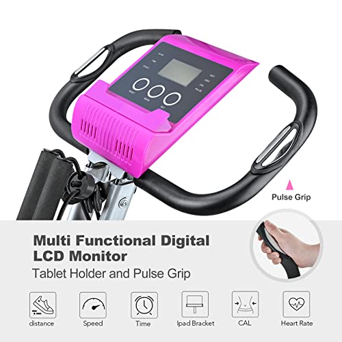 Folding Exercise Bike with Pulse Sensor LCD Monitor V717