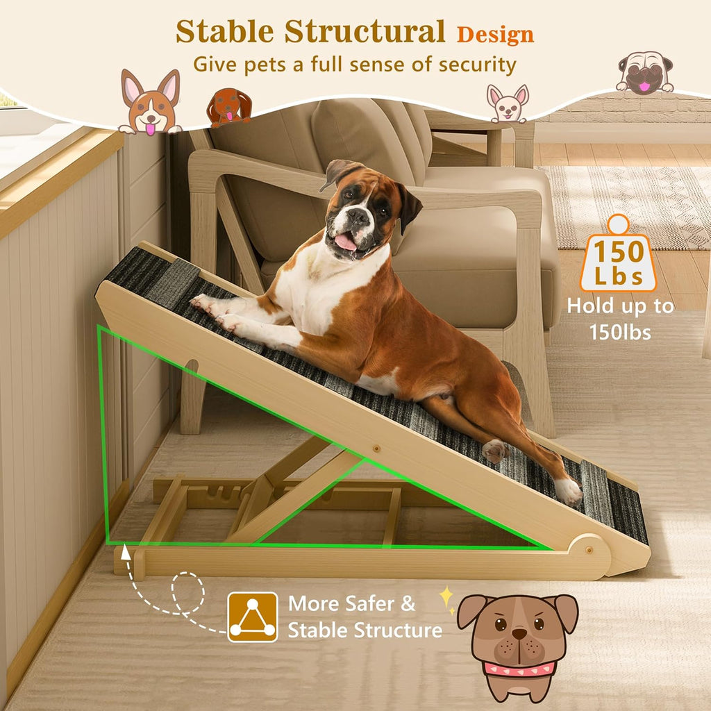 Portable Pet Ramp with 7 Adjustable Heights, Non-Slip, Hold up to 150 LBS K37281