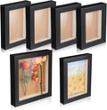 6 Pcs Black Wood Shadow Box Frame Set Y9076