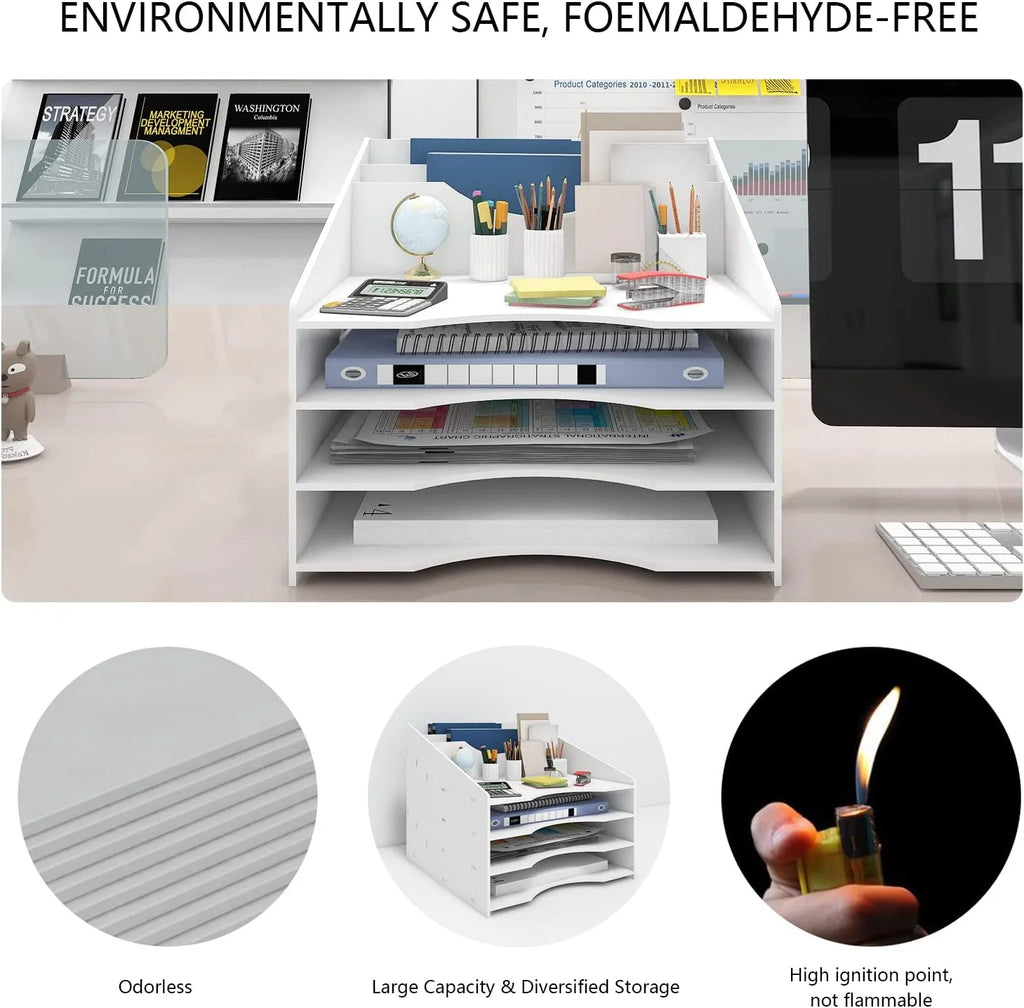 White Letter Tray Paper Organizer D9738