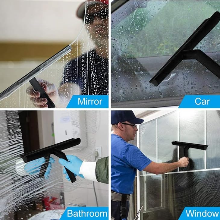 Glass Wiper Scraper Shower Squeegee with Silicone Holder Y426600