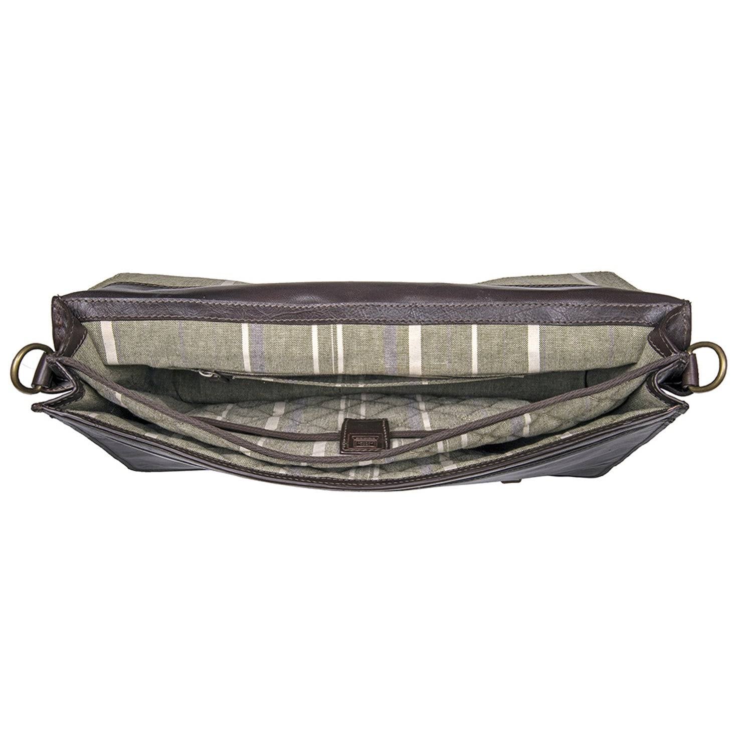 Black Leather Laptop Briefcase D942