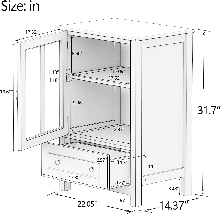 White Wooden Kitchen Storage Sideboard with Drawer F8812