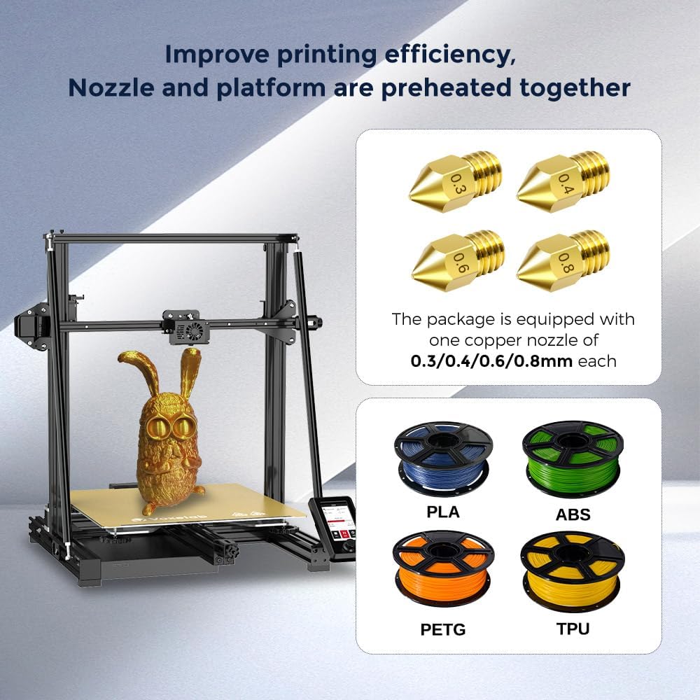 FDM 3D Printer with 25-Point Auto Leveling and Removable Magnetic PEI Steel Platform, 400×400×400mm Printing Size G88682