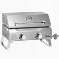2-Burner Tabletop Propane Gas Griddle, Stainless Steel O943