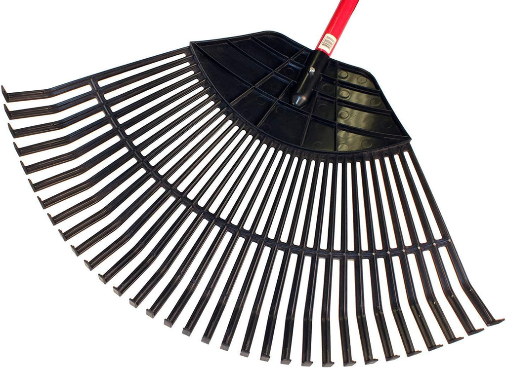 Poly Lawn and Leaf Rake with Fiberglass Handle, 31-Inch N644348