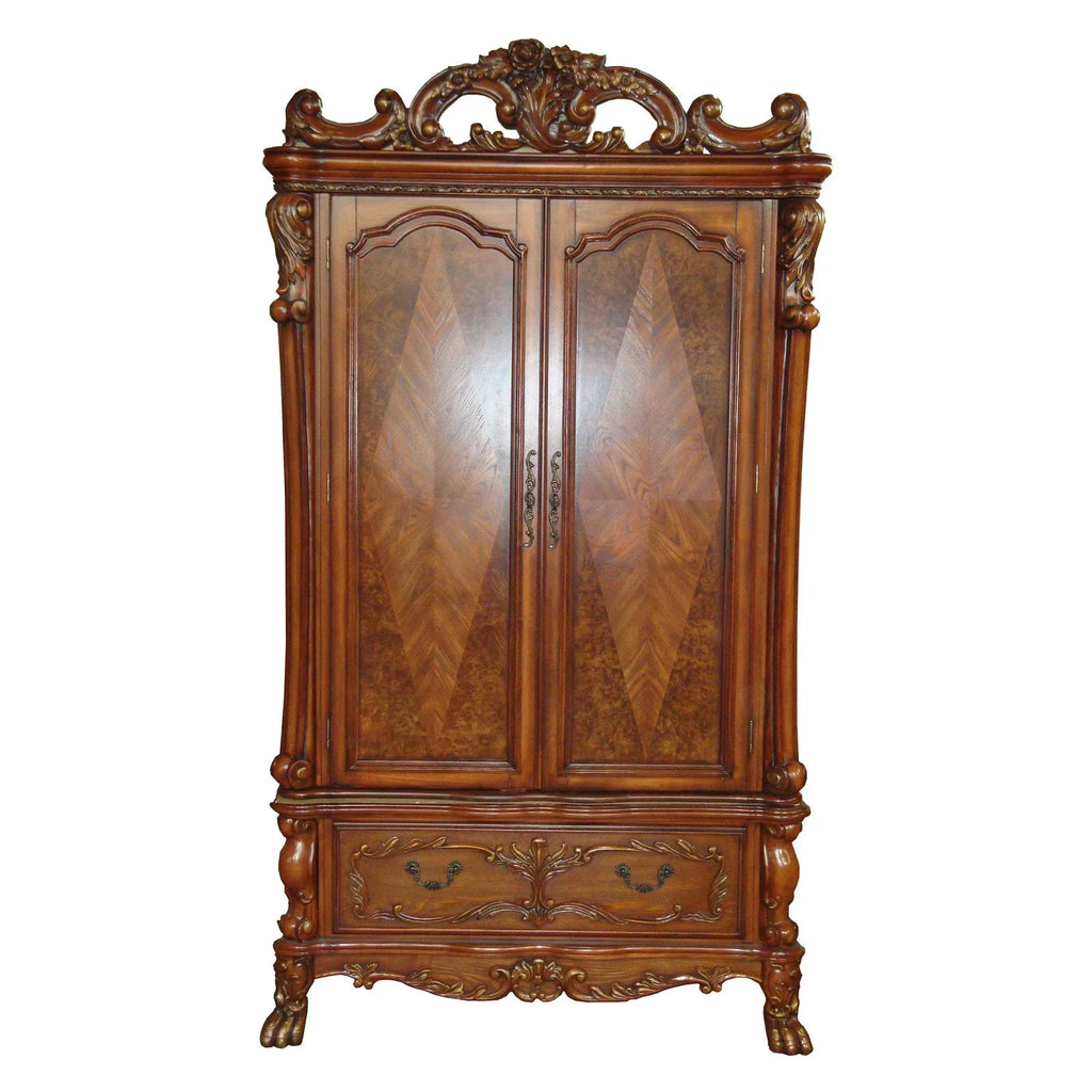 2-Drawer Wooden TV Armoire with 2 Doors in Cherry Oak L65277
