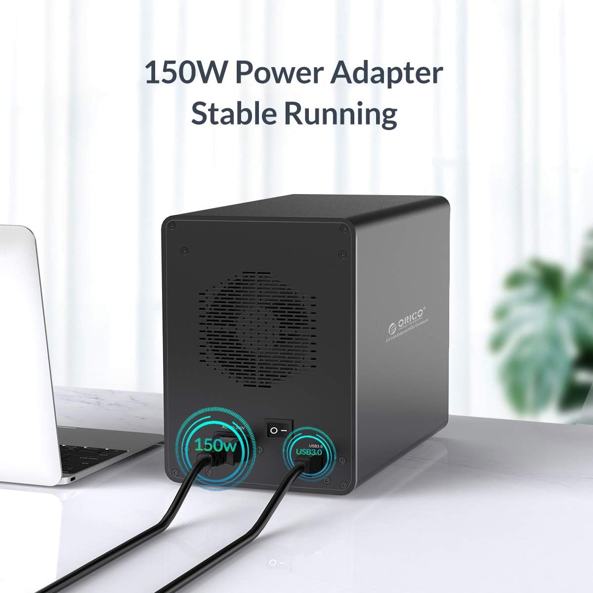 5 Bay External Hard Drive Enclosure USB 3.0 3.5 inch Aluminum Alloy HDD Enclosure with Fan V297038