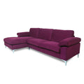 Purple Velvet L-shape Sectional Sofa A31965