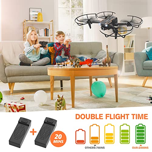 Mini Drone with Camera, Remote Control Helicopter, FPV RC Quadcopter with 1080P Live Video Camera, Gravity Control, 3 Batteries, Carrying Bag X277