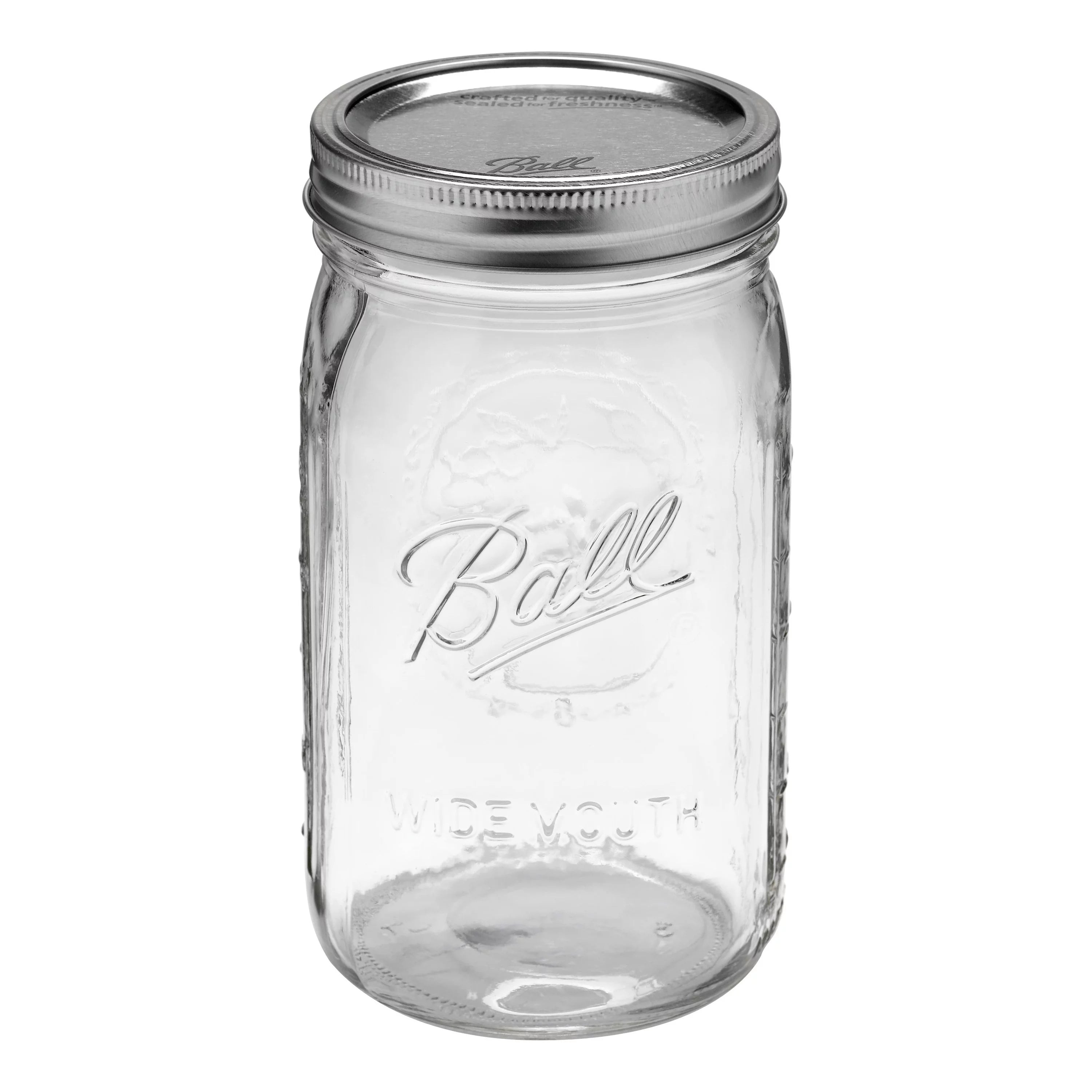 12 Count 32 oz Wide Mouth Glass Mason Jars with Lids & Bands U40406