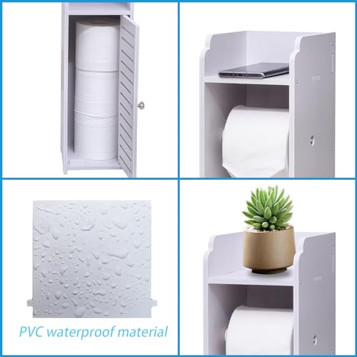 White 4-Tier Toilet Paper Holder Stand R946