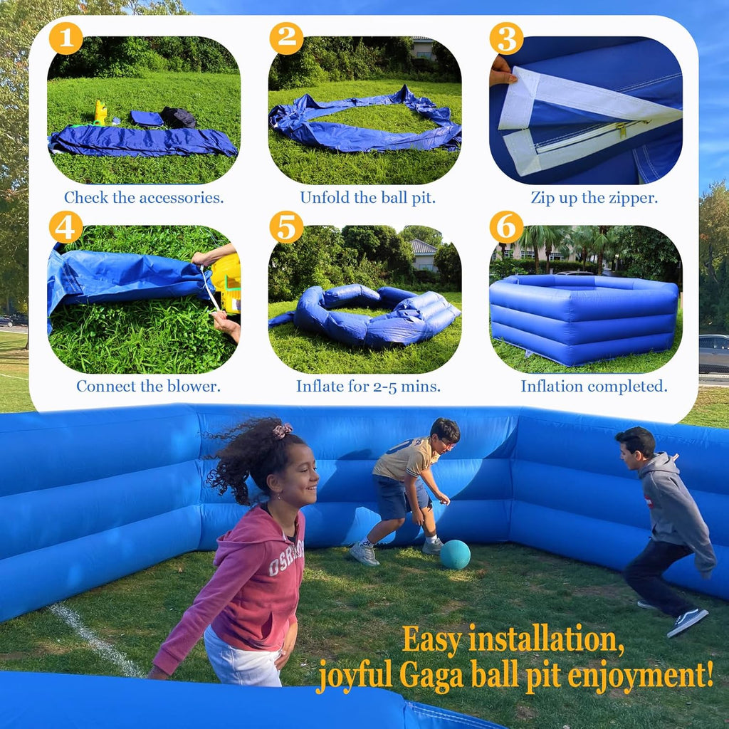 15FT Inflatable Gaga Ball Pit with Electric Blower T77042