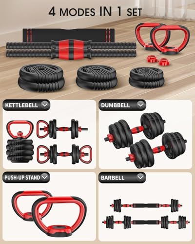 Adjustable Dumbbells Set, 4 in1, 10/20/35/45/70/90lbs Y531