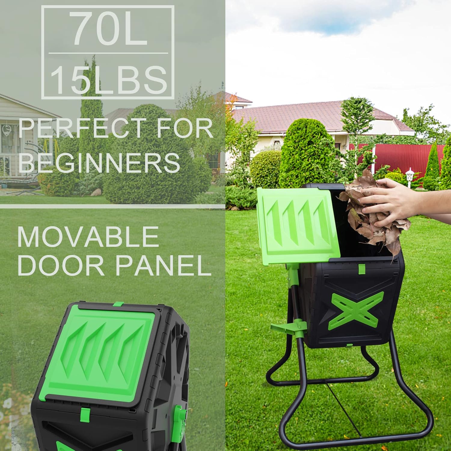 Light Weight 18.5 Gallon Compost Tumbler D445019