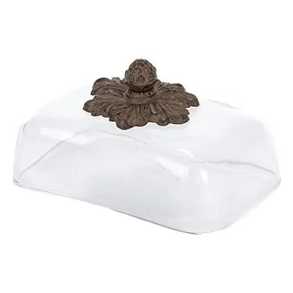 Cream Ceramic Butter Dish With Metal Work D27498