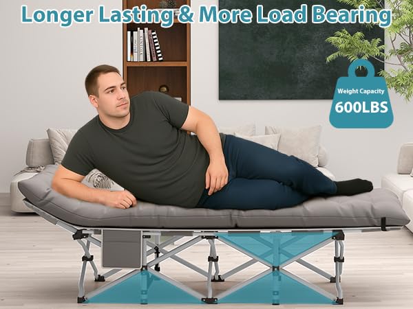 2 Pack Heavy Duty Folding Camping Cot with Carry Bag Y1924