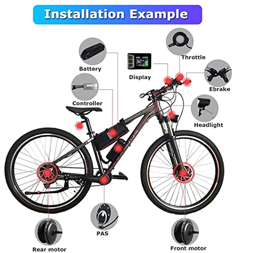 48V 1000W 1500W Rear Drive Hub Motor Ebike Conversion Kit, 27.5inch E97557