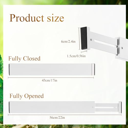 12 Pcs Bamboo Drawer Dividers Adjustable 2.4" High 17"-22" White S998