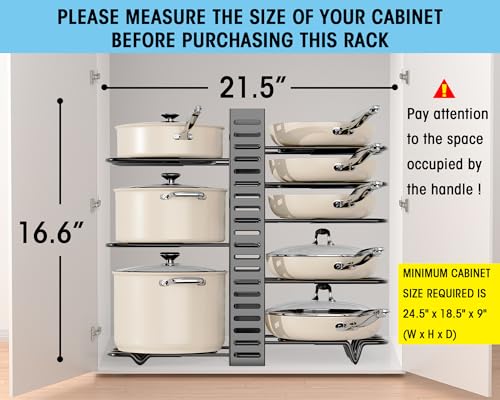 8-Tier Adjustable Heavy-Duty Pot and Pan Storage Rack Y60632