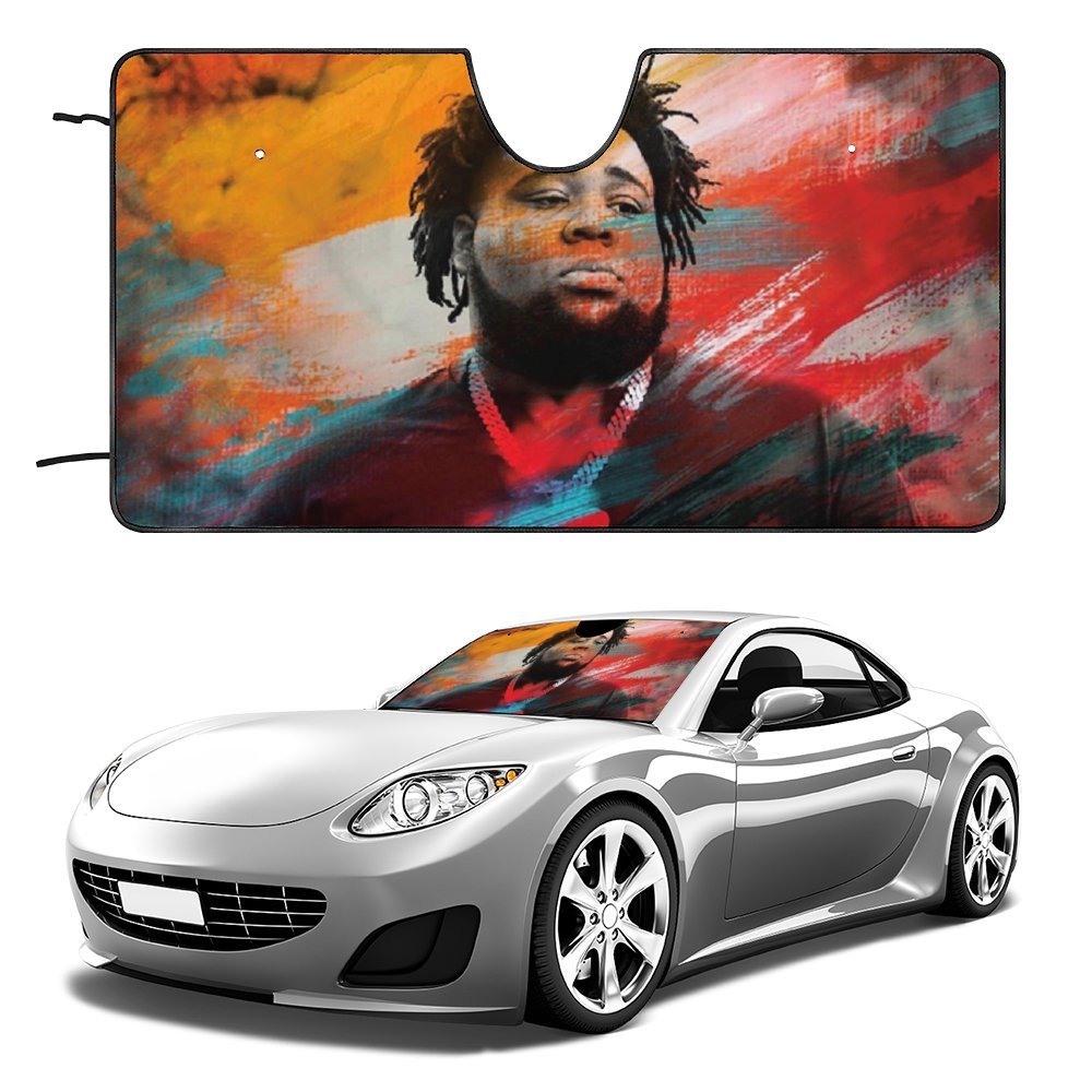 Rod Wave Car Windshield Sunshade Accessories Umbrella Foldable Reflective Sun Visor Front Window Cover Protector C40773