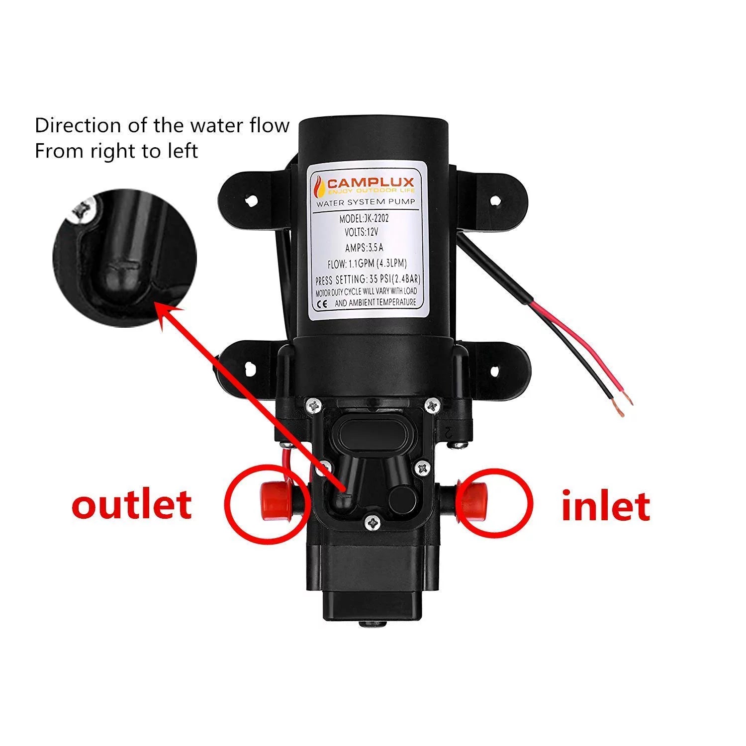 12V Water Pump 1.2GPM X7492