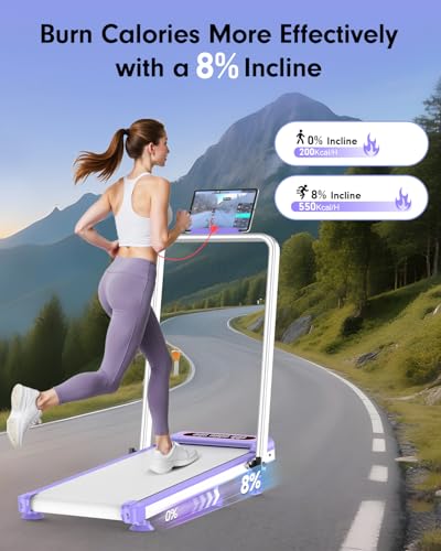 3.5HP Portable Treadmill with 8% Incline & Handle Bar S416