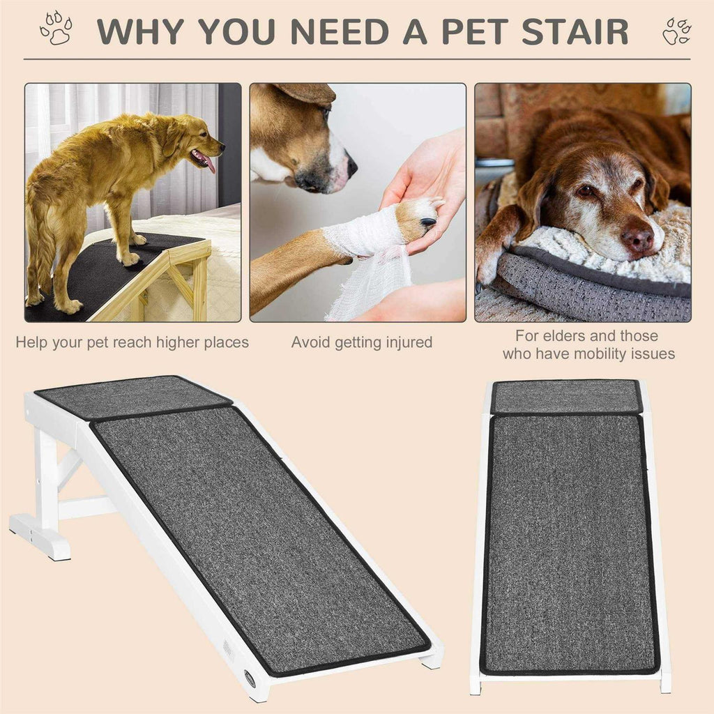 Pet Ramp with Non-Slip Carpet and Top Platform A7225