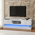 High Glossy Front TV Cabinet with 2 Large Storage Drawer and 16 RGB LED Backlight B602659
